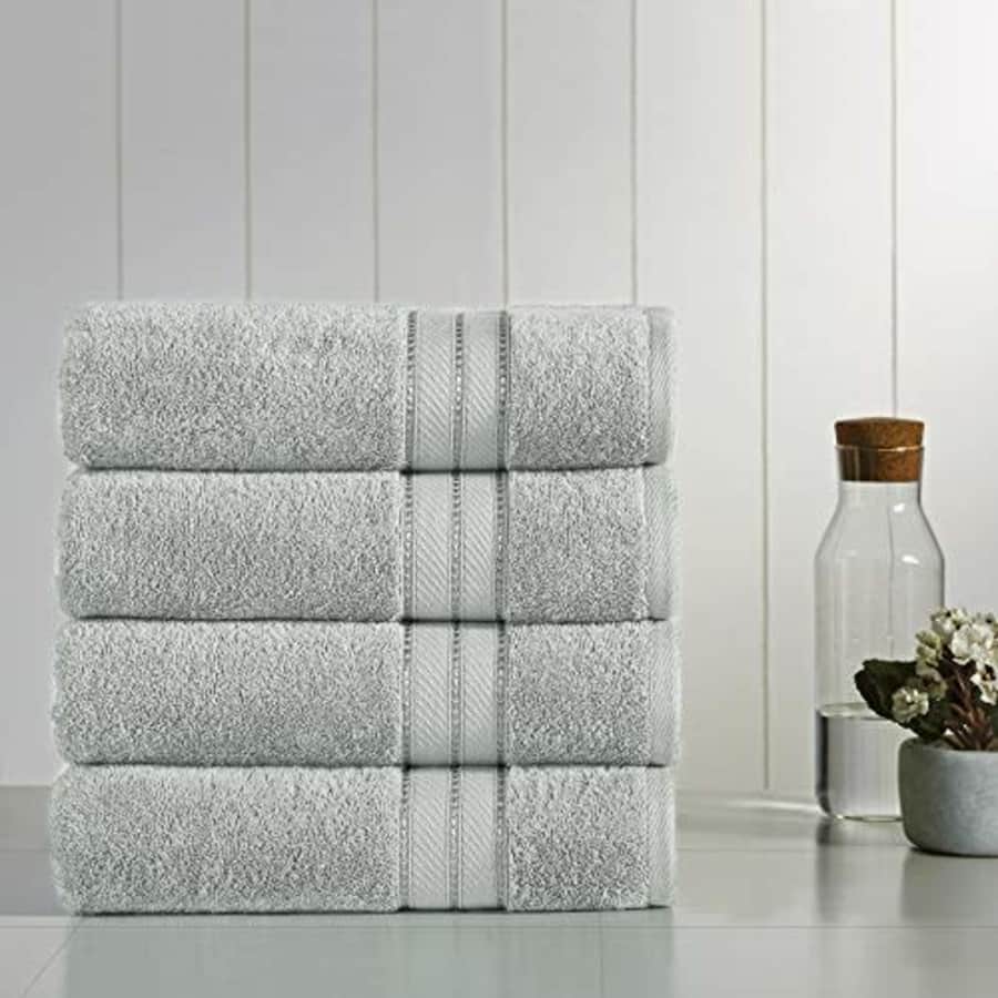 Amrapur Overseas 4-Pack SpunLoft Bath Towel Grey 30x54 for $42 Amrapur Overseas 4-Pack SpunLoft Bath Towel Grey 30x54 for $42