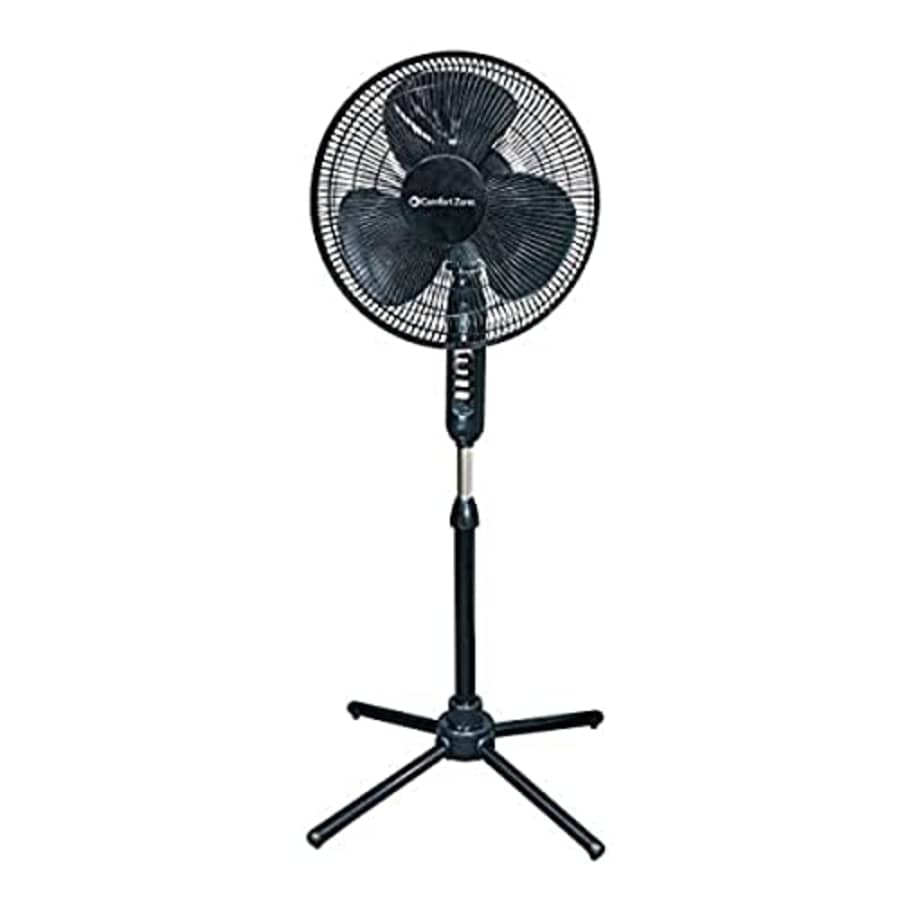 Comfort Zone HBCZST161BTEBK Oscillating Pedestal Fan, Black for $36 Comfort Zone HBCZST161BTEBK Oscillating Pedestal Fan, Black for $36