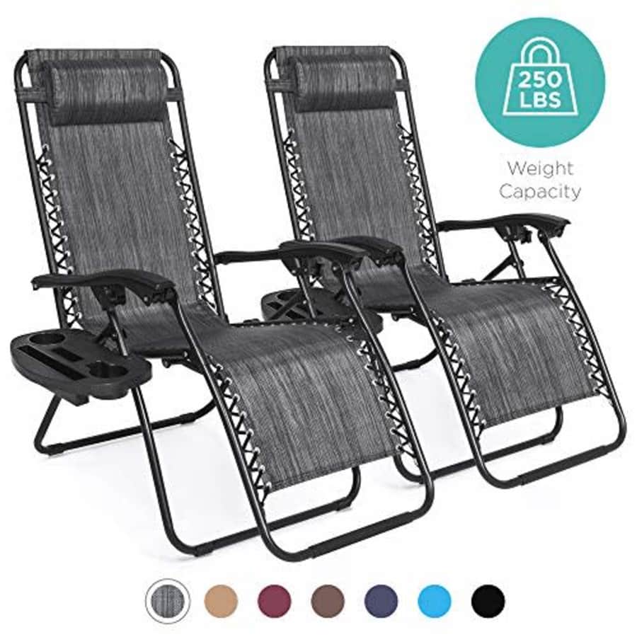 Best Choice Products Set of 2 Adjustable Zero Gravity Lounge Chair Recliners for Patio, Pool w/Cup for $100 Best Choice Products Set of 2 Adjustable Zero Gravity Lounge Chair Recliners for Patio, Pool w/Cup for $100