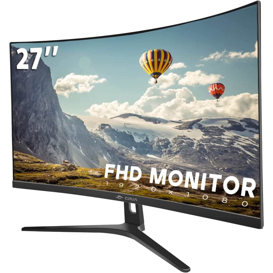 CRUA 27" 1080p Curved Gaming Monitor for $115