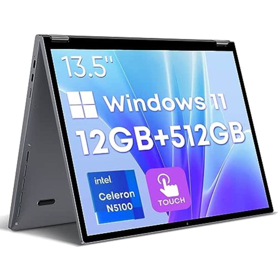CHUWI 2023 FreeBook 2-in-1 Touchscreen Laptop 13.5'', 12GB RAM 512GB, Intel Celeron N5100, 1TB SSD for $400