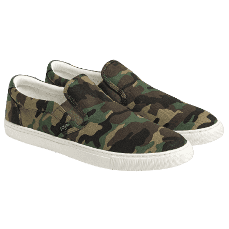 J.Crew Factory Men's Explorer Camo Canvas Slip-on Sneakers for $18 for members