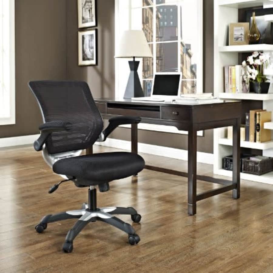 Modway Edge Mesh Back and Mesh Seat Office Chair In Black With Flip-Up Arms in Black for $153