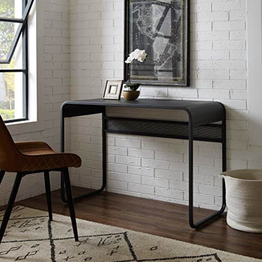 Walker Edison Furniture Company Modern Metal Curved Laptop Computer Writing Desk Home Office for $123