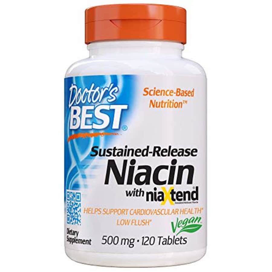 Doctor's Best Time-Release Niacin with niaxtend, Non-GMO, Vegan, Gluten Free, 500 mg, 120 Tablets for $15