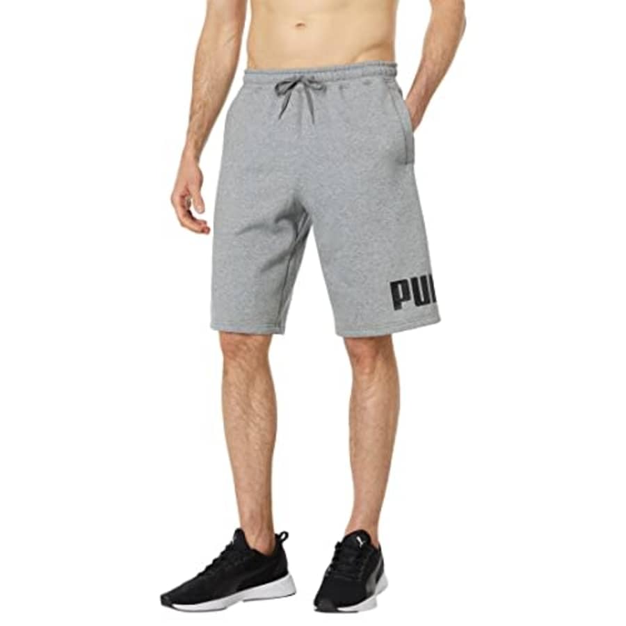 PUMA Men's Big Logo 10" Shorts, Medium Gray Heather, X-Large for $28