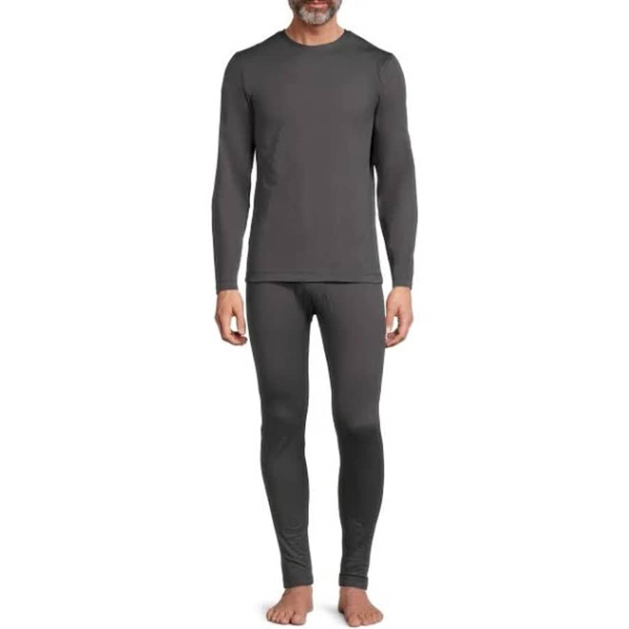 Isotoner Men's Brushed Top and Pants Base Layer Set for $6 Isotoner Men's Brushed Top and Pants Base Layer Set for $6