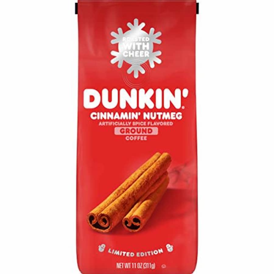 Dunkin Donuts Dunkin' Cinnamin' Nutmeg Flavored Ground Coffee, 11 Ounces (Pack of 6) for $86 Dunkin Donuts Dunkin' Cinnamin' Nutmeg Flavored Ground Coffee, 11 Ounces (Pack of 6) for $86
