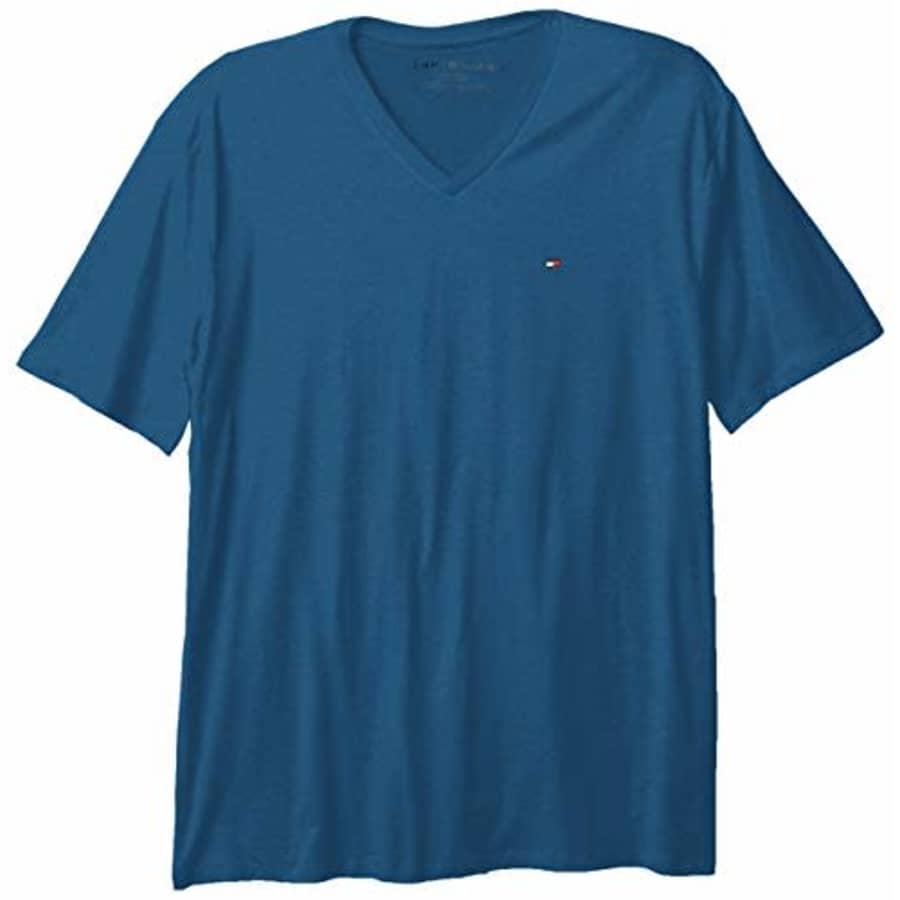 Tommy Hilfiger Men's Short Sleeve V Neck T Shirt, Alfalfa Blue, XS for $13 Tommy Hilfiger Men's Short Sleeve V Neck T Shirt, Alfalfa Blue, XS for $13