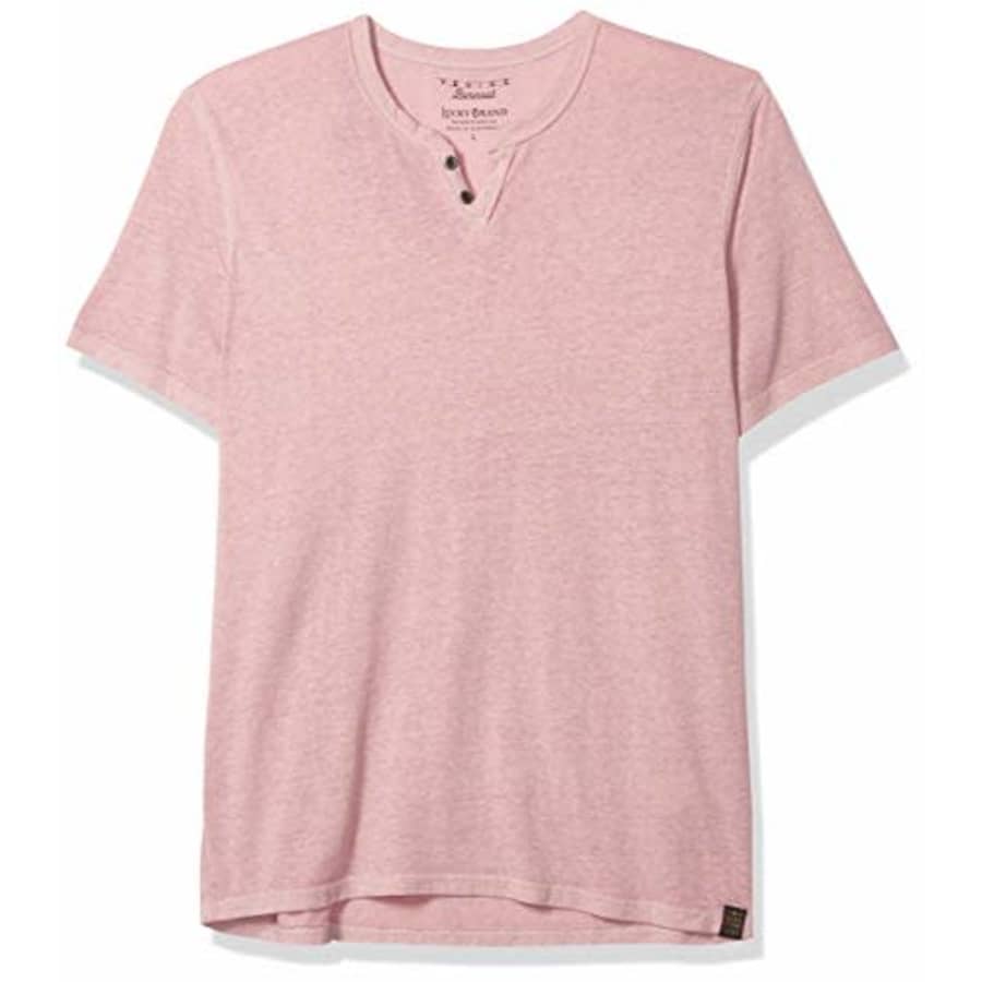 Lucky Brand Men's Venice Burnout Notch Neck Tee Shirt, Zephyr, S for $22