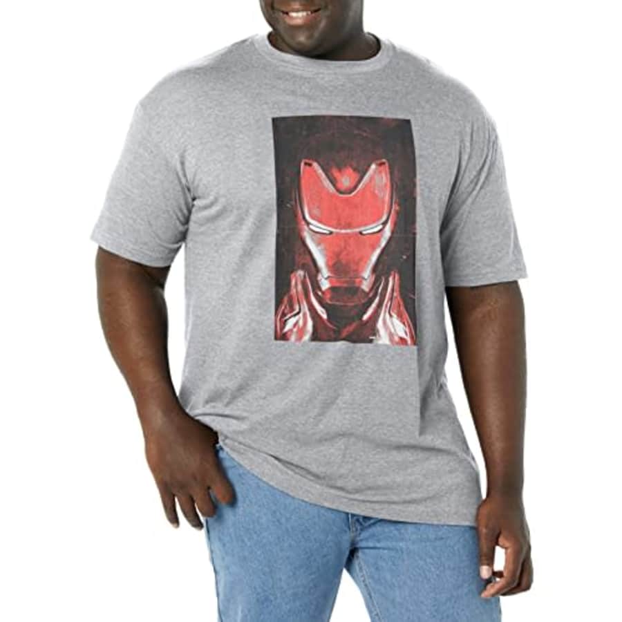 Marvel Big & Tall Red Ironman Men's Tops Short Sleeve Tee Shirt, Athletic Heather, Large for $14 Marvel Big & Tall Red Ironman Men's Tops Short Sleeve Tee Shirt, Athletic Heather, Large for $14