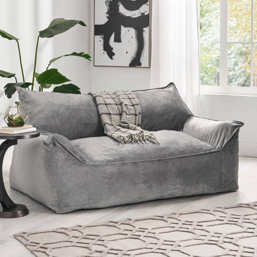 Trule 60" Velvet Bean Bag Sofa for $177
