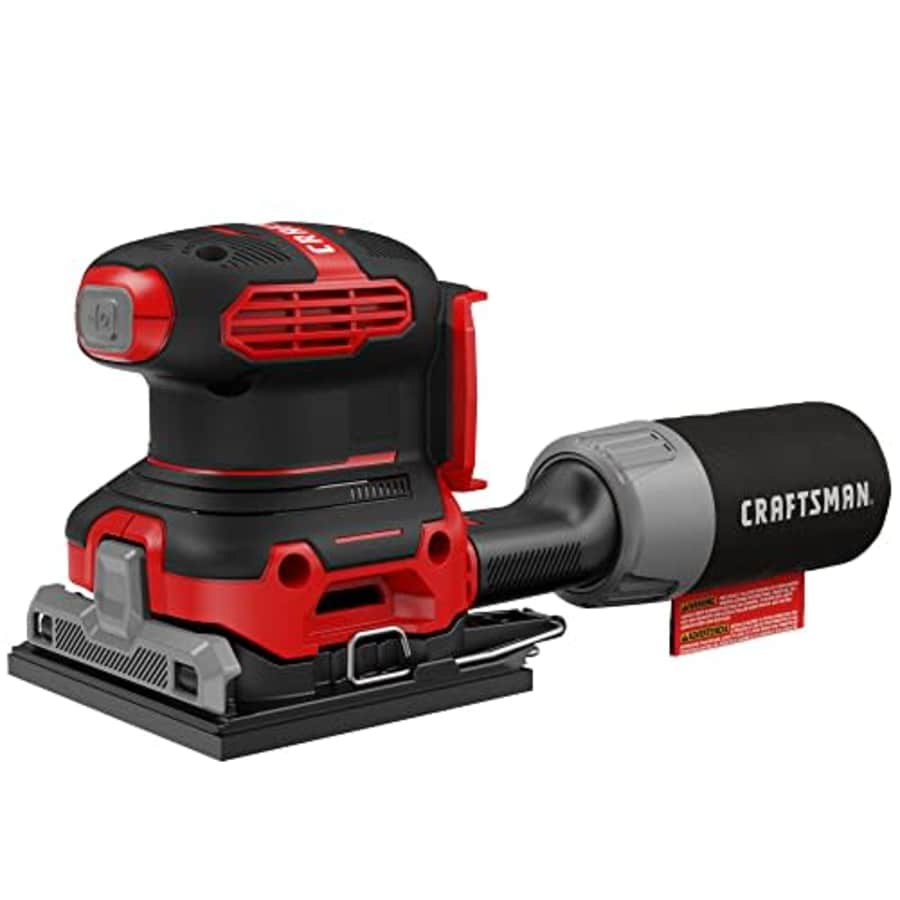 CRAFTSMAN V20 Sander, Cordless, 1/4 Sheet Sander, 9,000 - 12,000 OPM Bare Tool Only (CMCW222B), Red for $39 CRAFTSMAN V20 Sander, Cordless, 1/4 Sheet Sander, 9,000 - 12,000 OPM Bare Tool Only (CMCW222B), Red for $39