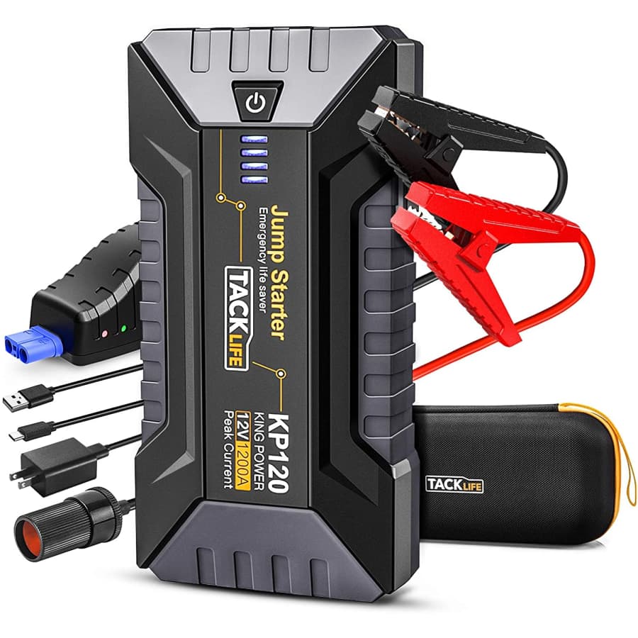Tacklife 1,200A 12V Jump Starter for $38