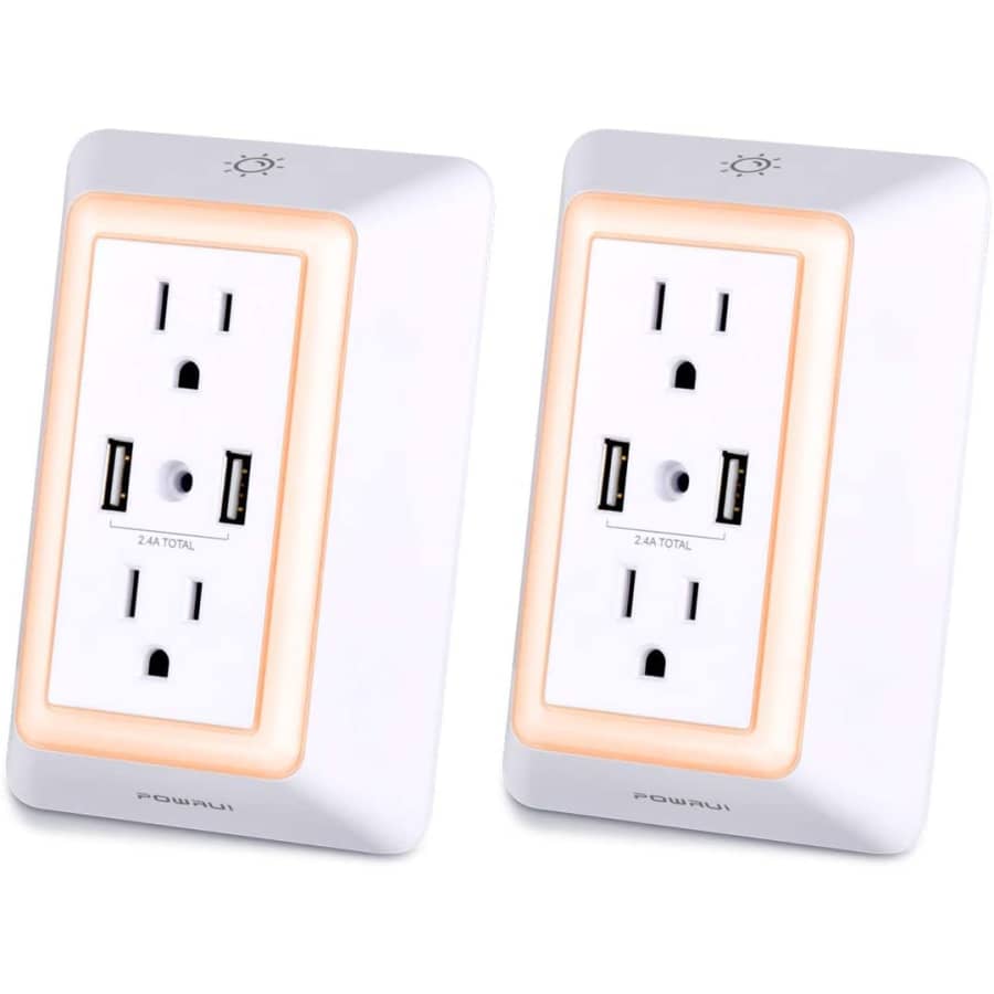 Powrui USB Wall Outlet 2-Pack for $12 Powrui USB Wall Outlet 2-Pack for $12