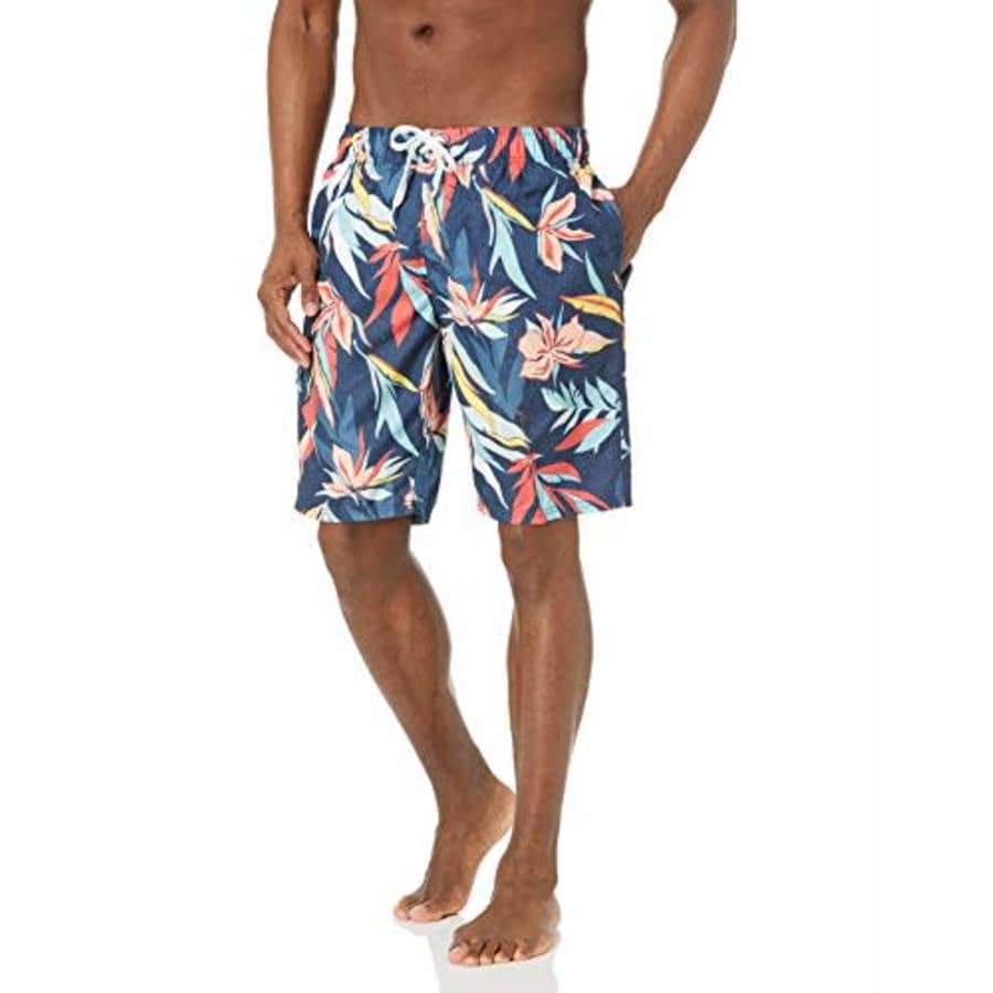 Kanu Surf Men's Flex Swim Trunks (Regular & Extended Sizes), Seaweeds Navy, 3X for $15
