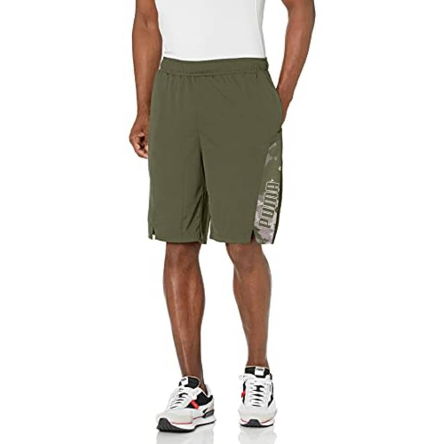 PUMA Men's Train 10" Session Shorts, Thyme, S for $24