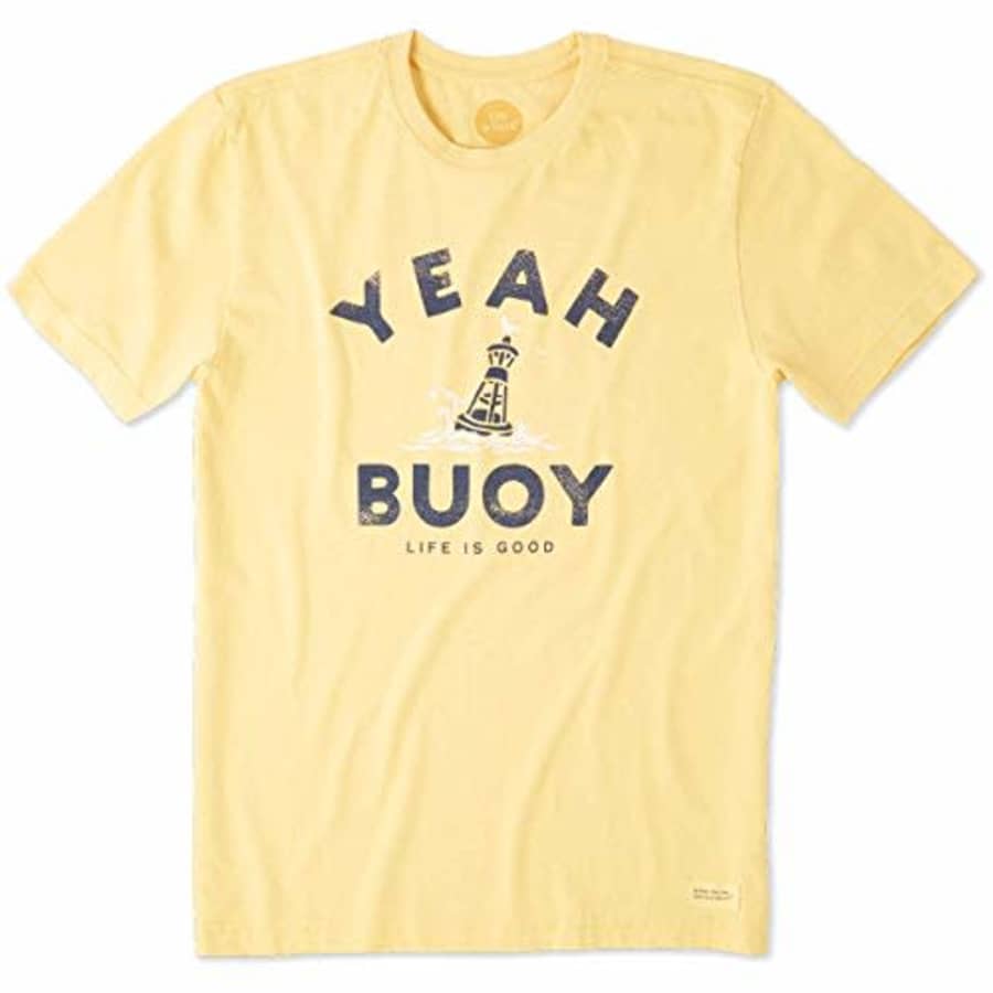 Life is Good Men's Crusher Graphic T-Shirt, Yeah Buoy, Baja Yellow, XX-Large for $30