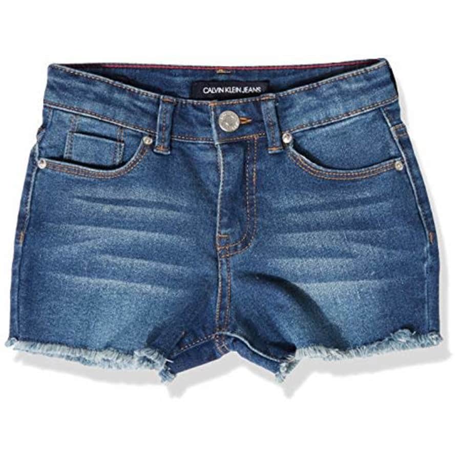 Calvin Klein Girls Cut-Off Denim Short, Boyfriend Authentic S20, 8 for $21