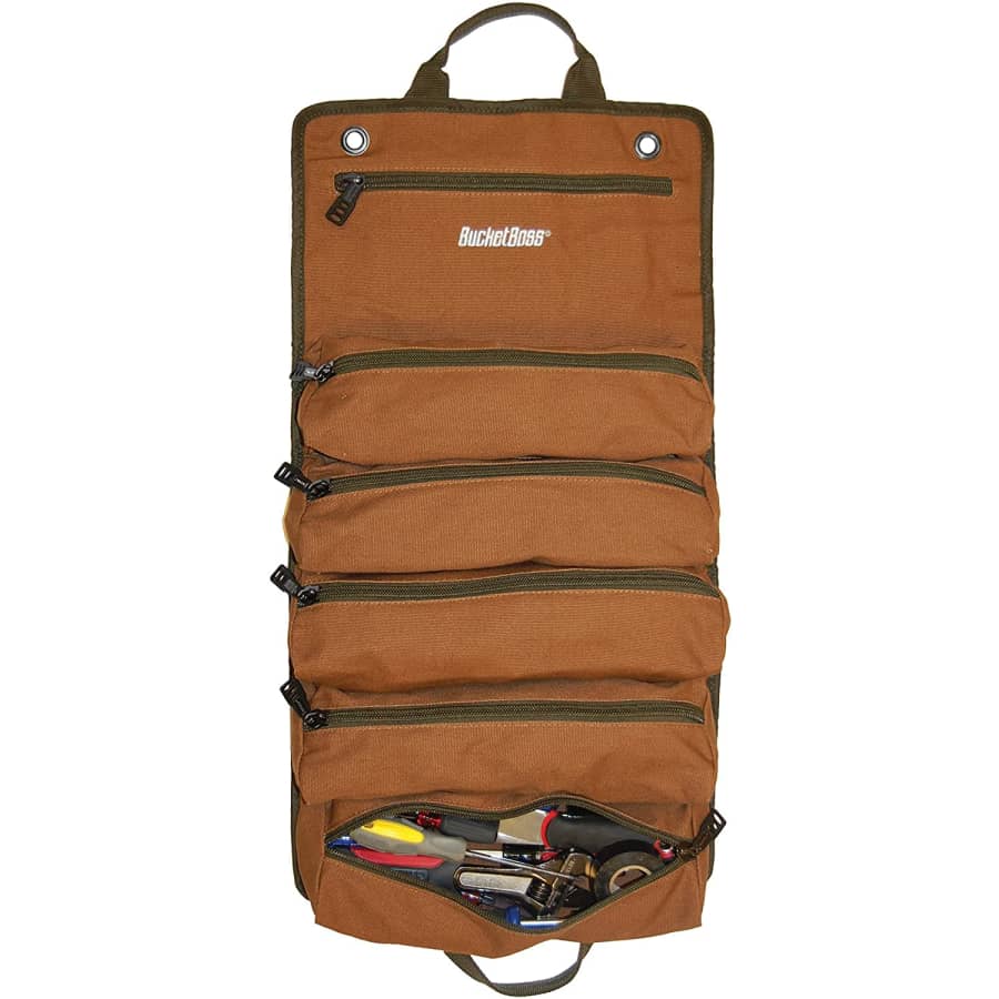 Bucket Boss 6-Pocket Super Roll Tool Bag for $44