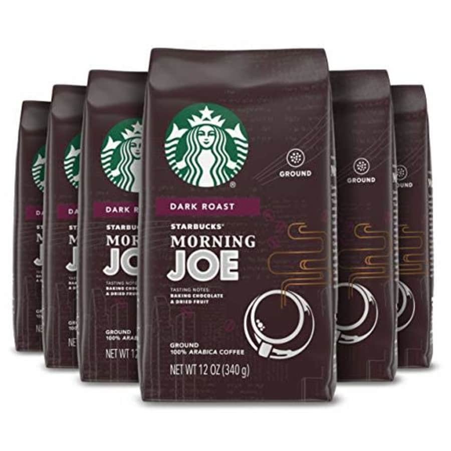 Starbucks Morning Joe Gold Coast Dark Roast Ground Coffee, 12 Ounce (Pack of 6) for $48 Starbucks Morning Joe Gold Coast Dark Roast Ground Coffee, 12 Ounce (Pack of 6) for $48