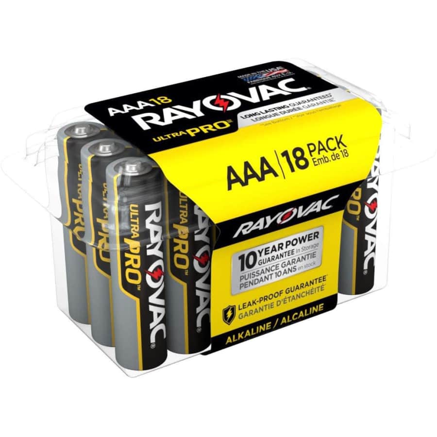 Rayovac Ultra Pro Alkaline AAA Cell Batteries 18-Pack for $13 Rayovac Ultra Pro Alkaline AAA Cell Batteries 18-Pack for $13