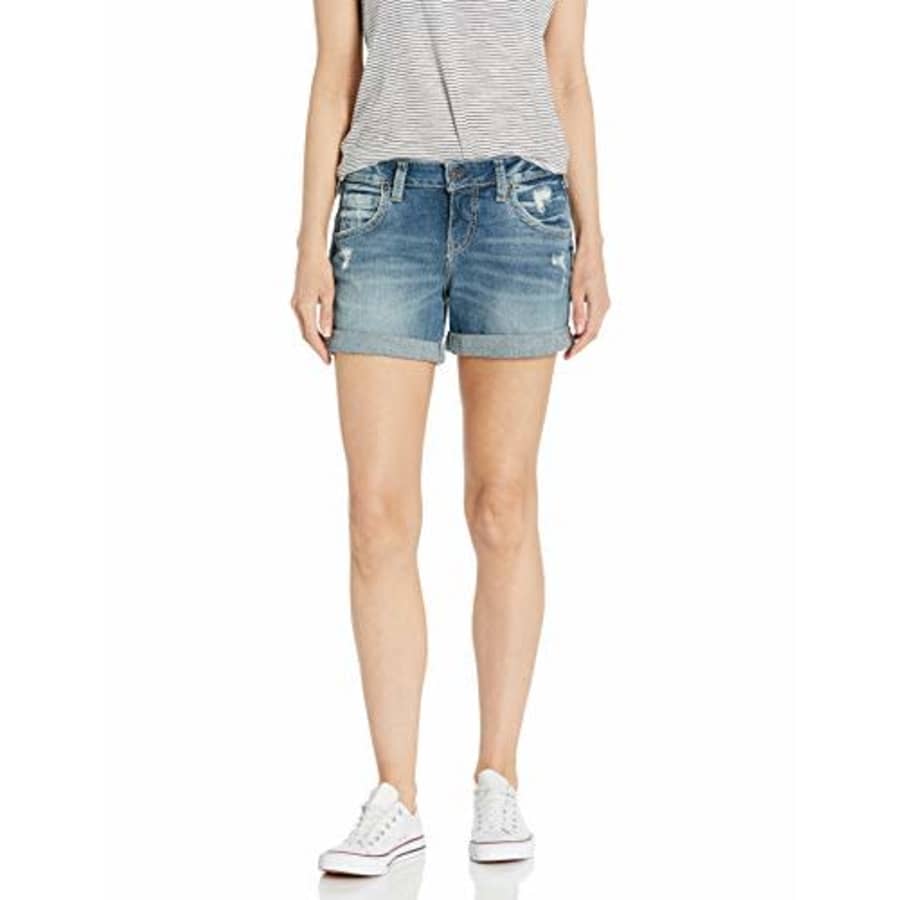 Silver Jeans Co. Women's Mid Rise Boyfriend Shorts, Light wash, 28W for $53 Silver Jeans Co. Women's Mid Rise Boyfriend Shorts, Light wash, 28W for $53