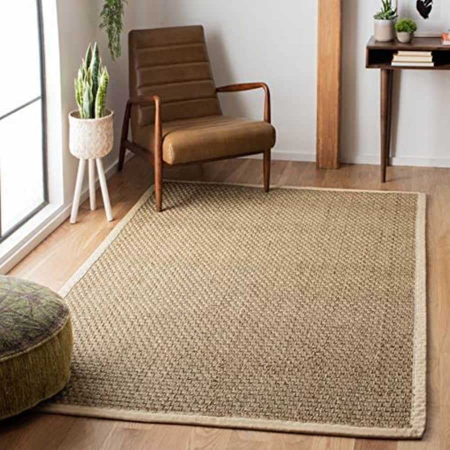 SAFAVIEH Natural Fiber Collection Accent Rug - 3' x 5', Natural & Ivory, Border Basketweave for $54