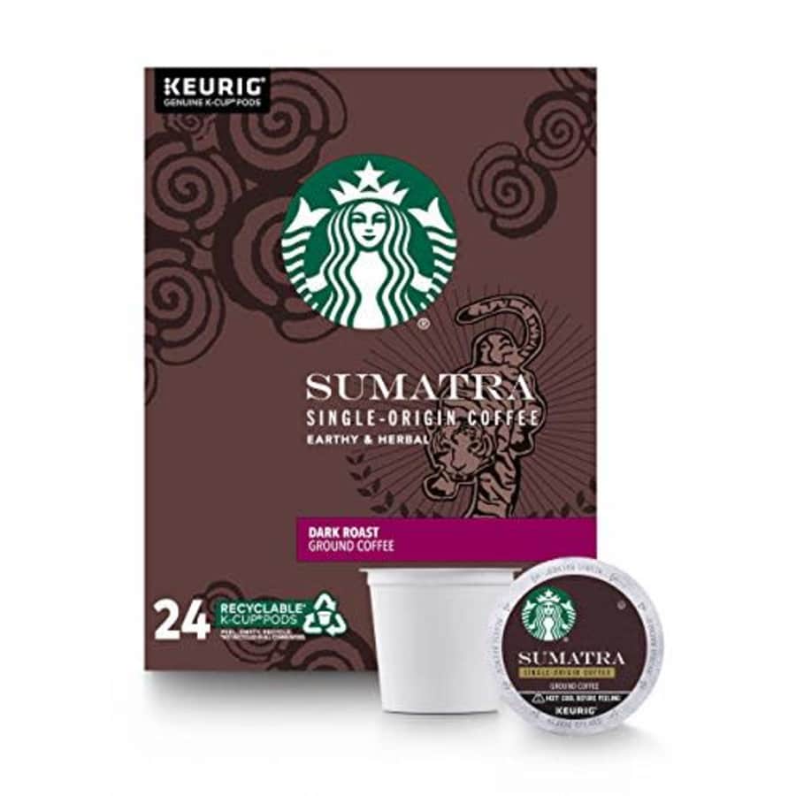 Starbucks Sumatra Dark Roast Single Cup Coffee for Keurig Brewers,0.42 Ounce (Pack of 24) for $22
