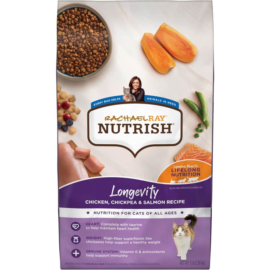 Rachael Ray Nutrish 3-lb. Longevity Premium Natural Dry Cat Food for $4.92 via Subscribe & Save Rachael Ray Nutrish 3-lb. Longevity Premium Natural Dry Cat Food for $4.92 via Subscribe & Save