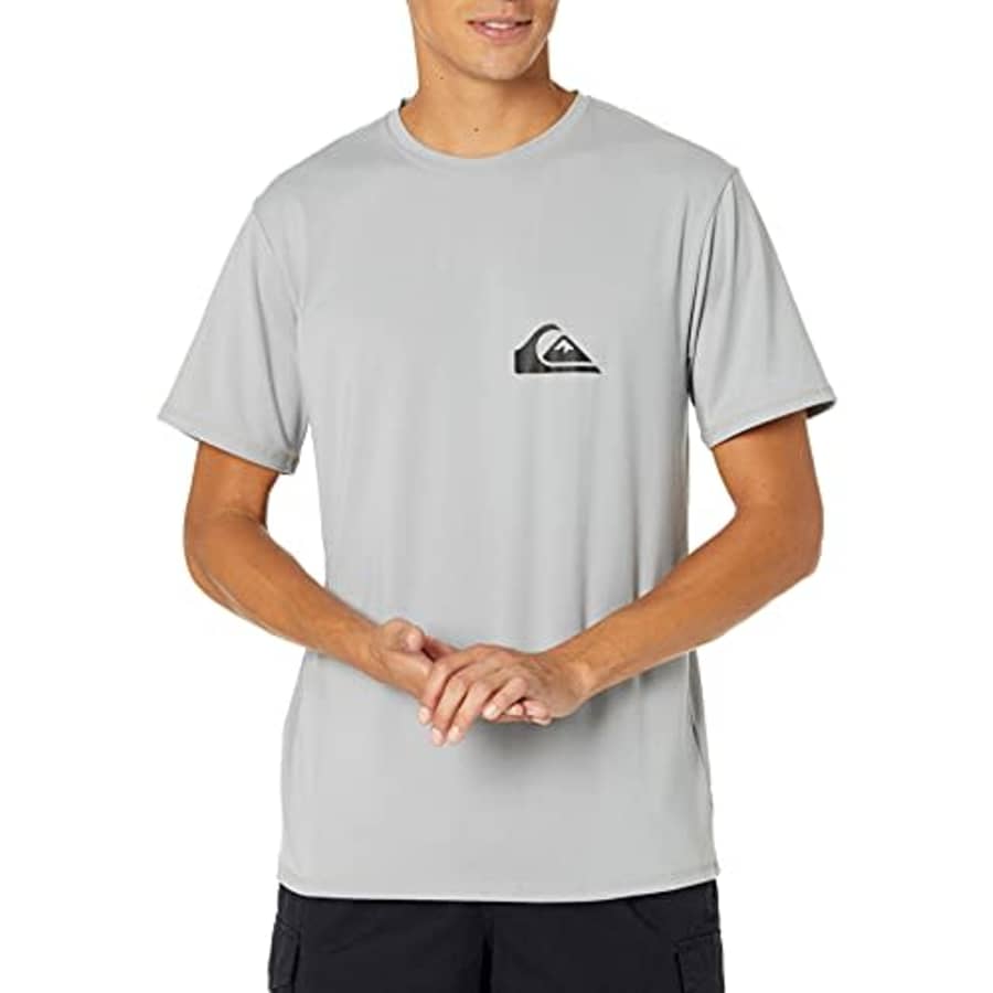 Quiksilver mens Solid Streak Short Sleeve Rashuguard Upf 50 Sun Protection Surf Rash Guard Shirt, for $42
