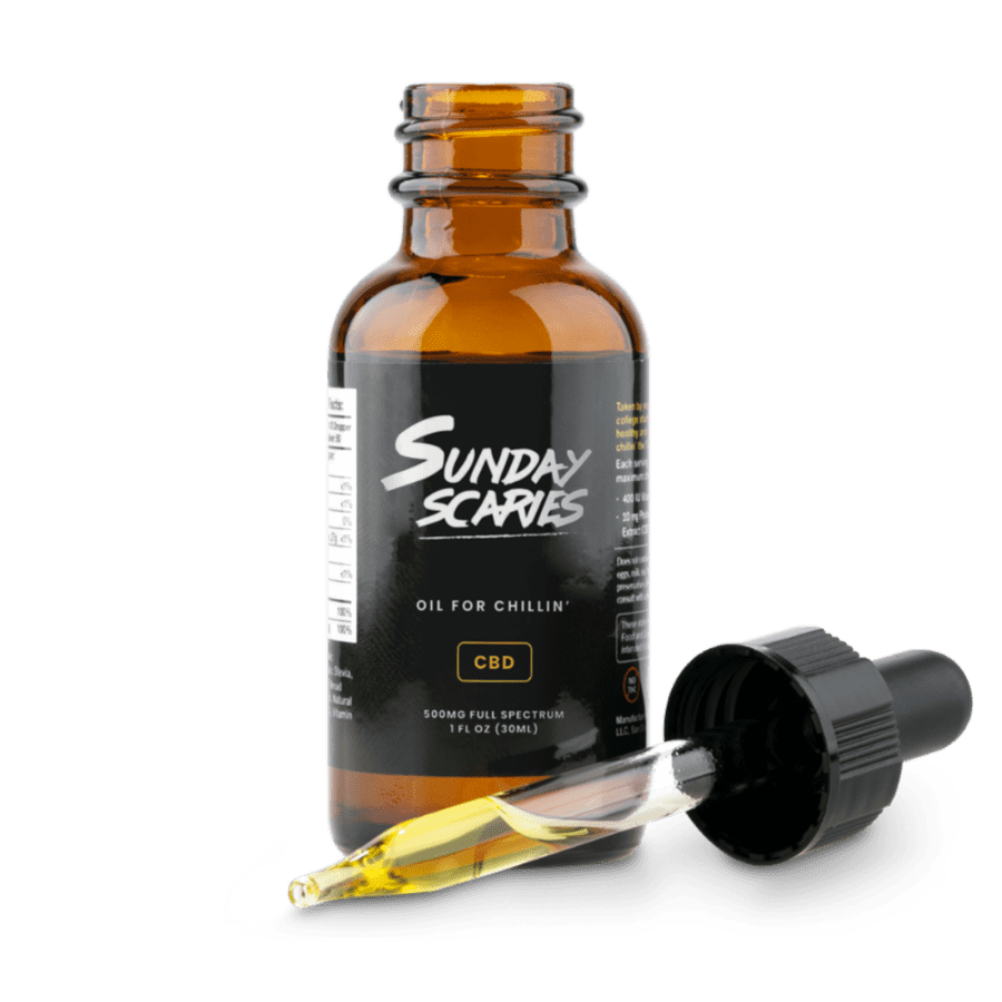 Sunday Scaries 500mg CBD Oil for $15 for first 100 customers Sunday Scaries 500mg CBD Oil for $15 for first 100 customers