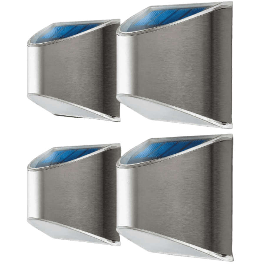 Home Zone Security Solar Outdoor Wall Light 4-Pack for $30