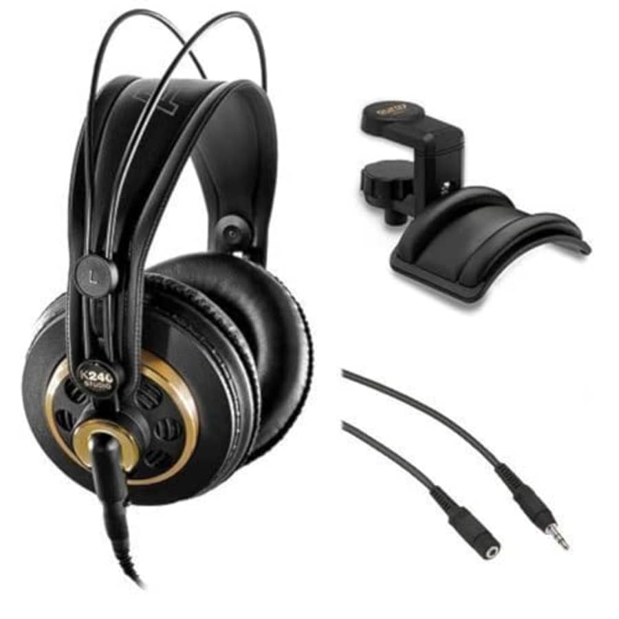 AKG K 240 Studio Professional Semi-Open Stereo Headphones with Auray Headphone Holder and 25' for $89 AKG K 240 Studio Professional Semi-Open Stereo Headphones with Auray Headphone Holder and 25' for $89