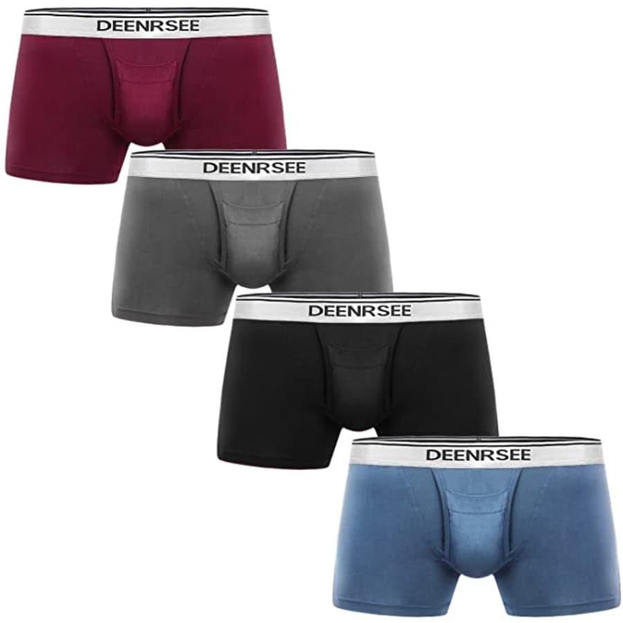 Deenrsee Men's Micro Modal Boxer Brief 4-Pack for $16 Deenrsee Men's Micro Modal Boxer Brief 4-Pack for $16