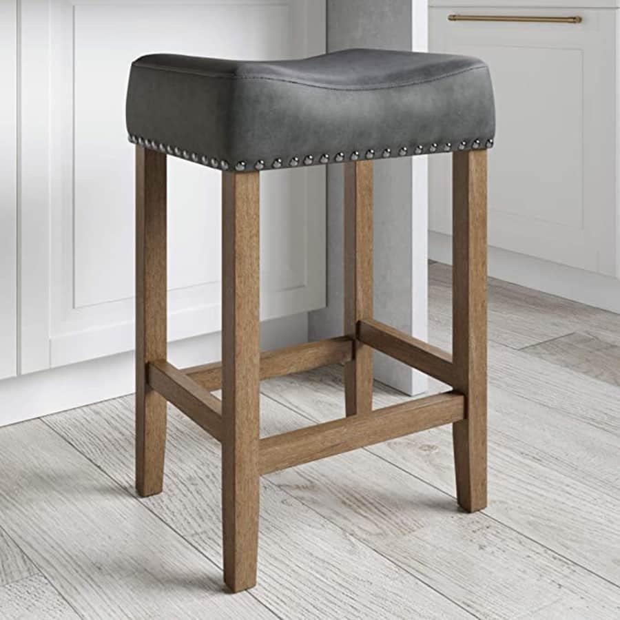 Nathan James Hylie 24" Nailhead Pub-Height Bar Stool for $30