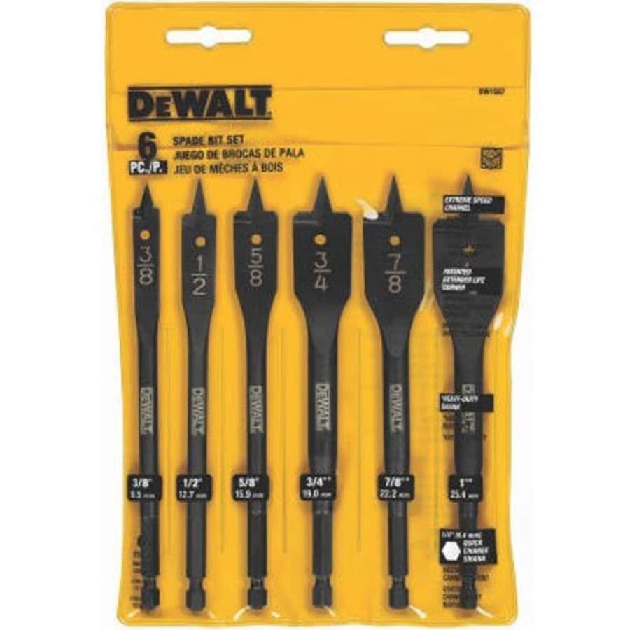 DeWalt 6-Piece 3/8" to 1" Spade Drill Bit Set for $5 DeWalt 6-Piece 3/8" to 1" Spade Drill Bit Set for $5