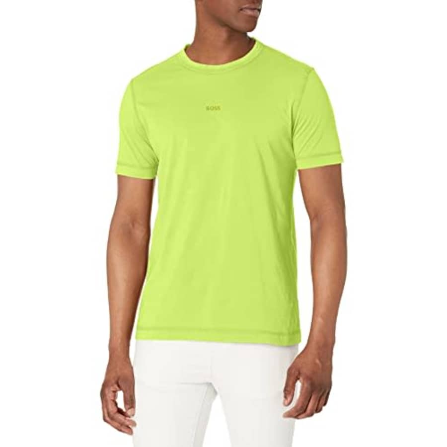 BOSS Men's Tokks Center Logo Regular Fit T-Shirt, Bright Lawn Green, XL for $46 BOSS Men's Tokks Center Logo Regular Fit T-Shirt, Bright Lawn Green, XL for $46
