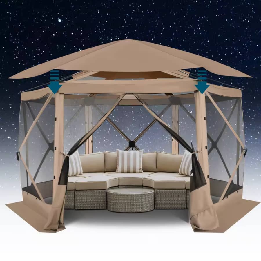 12x12-Foot Pop-Up Camping Gazebo Screen Tent for $129