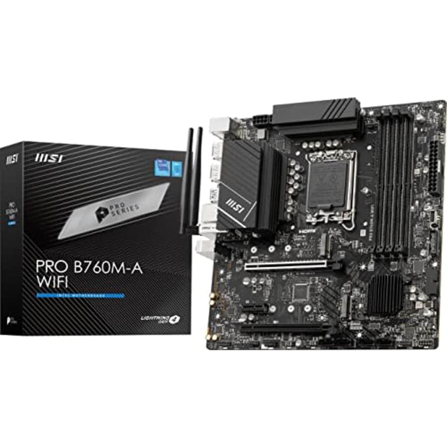 MSI PRO B760M-A WiFi ProSeries Motherboard (Supports 12th/13th Gen Intel Processors, LGA 1700, for $170 MSI PRO B760M-A WiFi ProSeries Motherboard (Supports 12th/13th Gen Intel Processors, LGA 1700, for $170