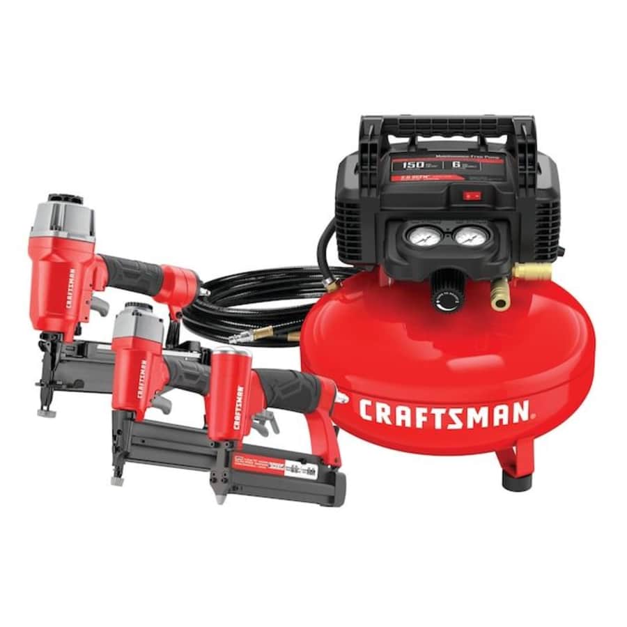 Craftsman 6-Gallon Portable Electric Pancake Air Compressor w/ 3 Nailers for $199 Craftsman 6-Gallon Portable Electric Pancake Air Compressor w/ 3 Nailers for $199