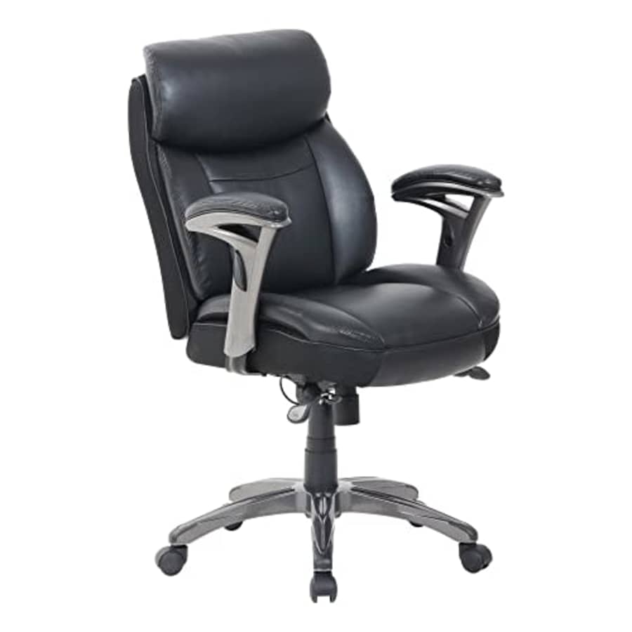 Serta Smart Layers Siena Bonded Leather Mid-Back Manager's Chair, Black for $180