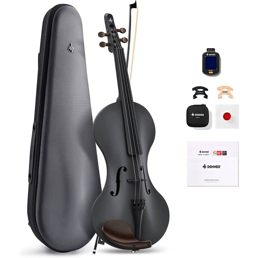 Donner Rising-V Carbon Fiber Violin Set for $320 Donner Rising-V Carbon Fiber Violin Set for $320