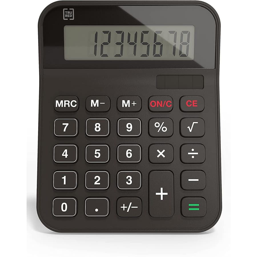 TRU RED 8-Digit Desktop Calculator for $4 TRU RED 8-Digit Desktop Calculator for $4