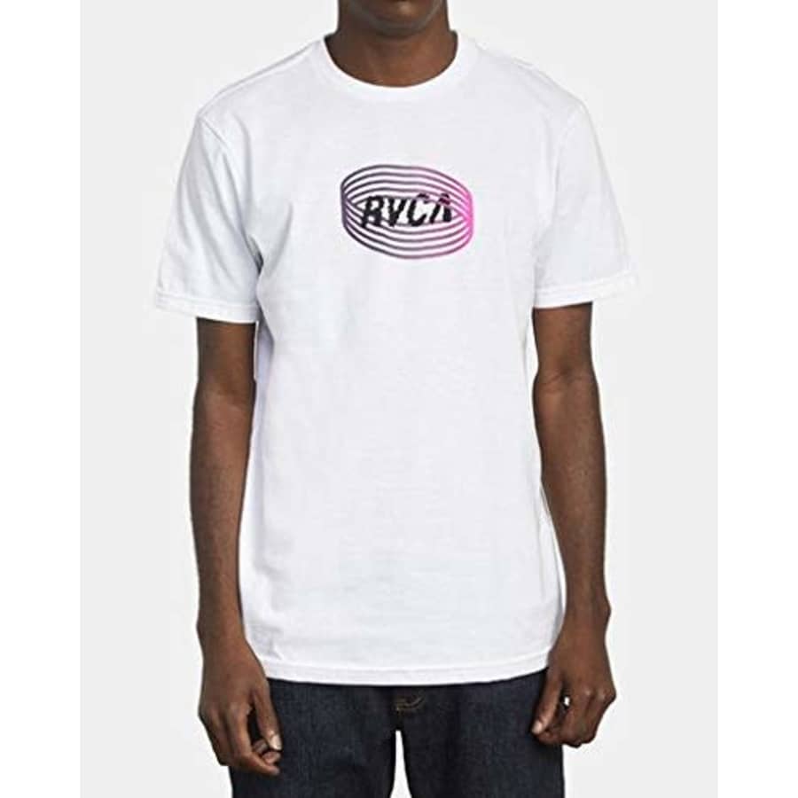 RVCA Men's SATURNED Short Sleeve Crew Neck T-Shirt, Black, L for $18