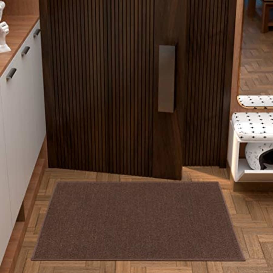 Ottomanson Ottohome Collection Solid Design Runner Rug, 2'3" X 3', Brown Solid for $11 Ottomanson Ottohome Collection Solid Design Runner Rug, 2'3" X 3', Brown Solid for $11