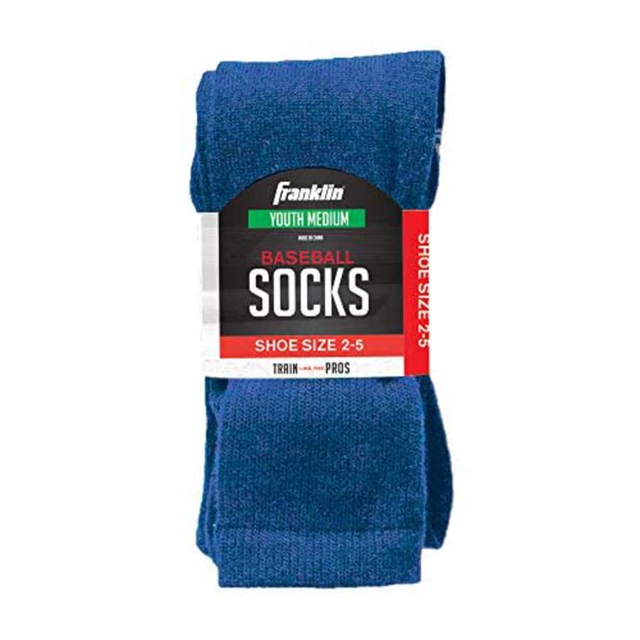 Franklin Sports Youth Baseball Socks - Baseball and Softball Socks - Blue - Medium for $17