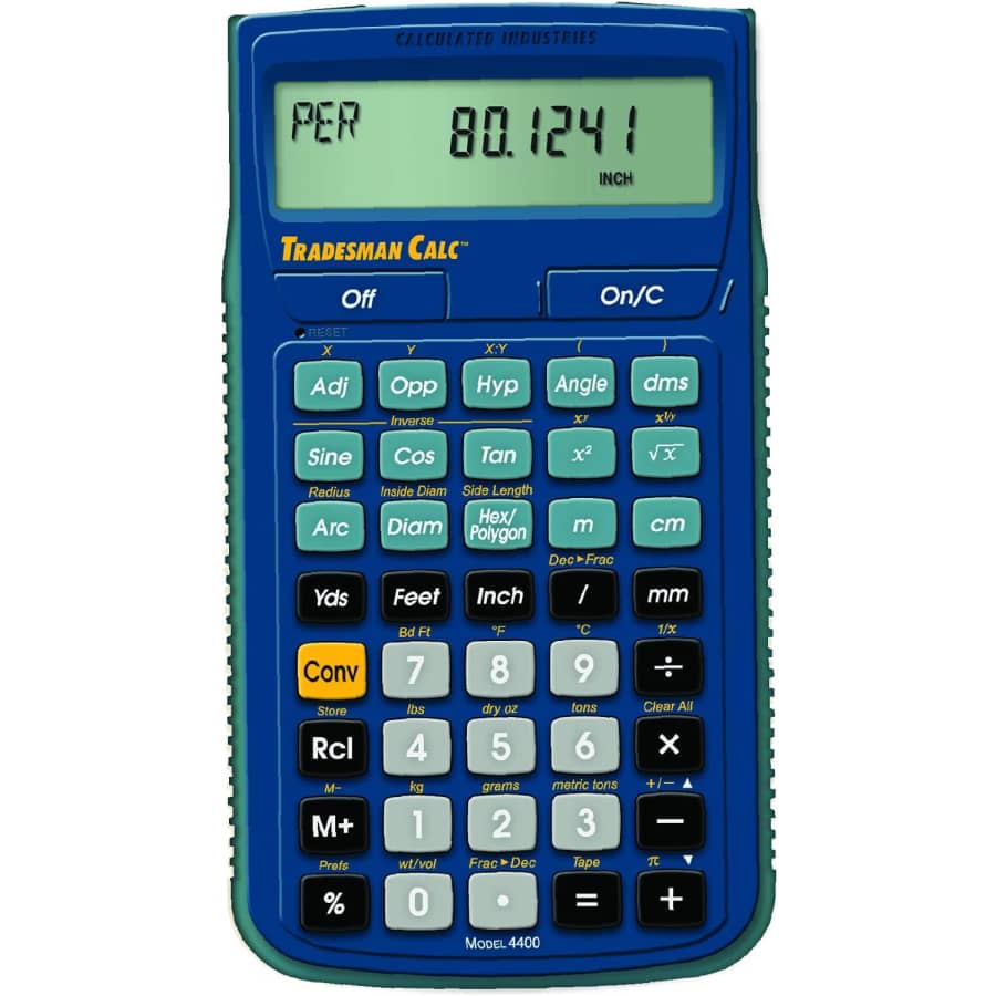 Calculated Industries TradesmanCalc Dimensional Trigonometry and Geometry Calculator for $34 Calculated Industries TradesmanCalc Dimensional Trigonometry and Geometry Calculator for $34