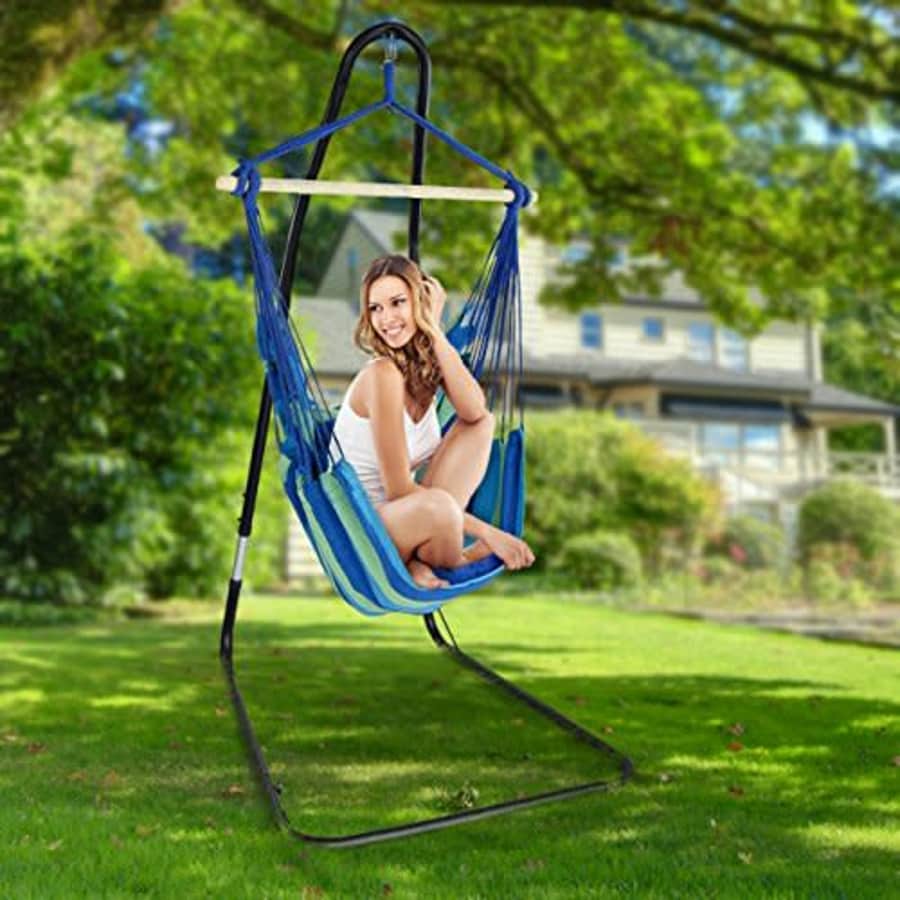 Sorbus Hanging Chair with Stand - Swing Hanging Hammock Chair with Stand - 2 Soft Seat Cushions - for $100 Sorbus Hanging Chair with Stand - Swing Hanging Hammock Chair with Stand - 2 Soft Seat Cushions - for $100