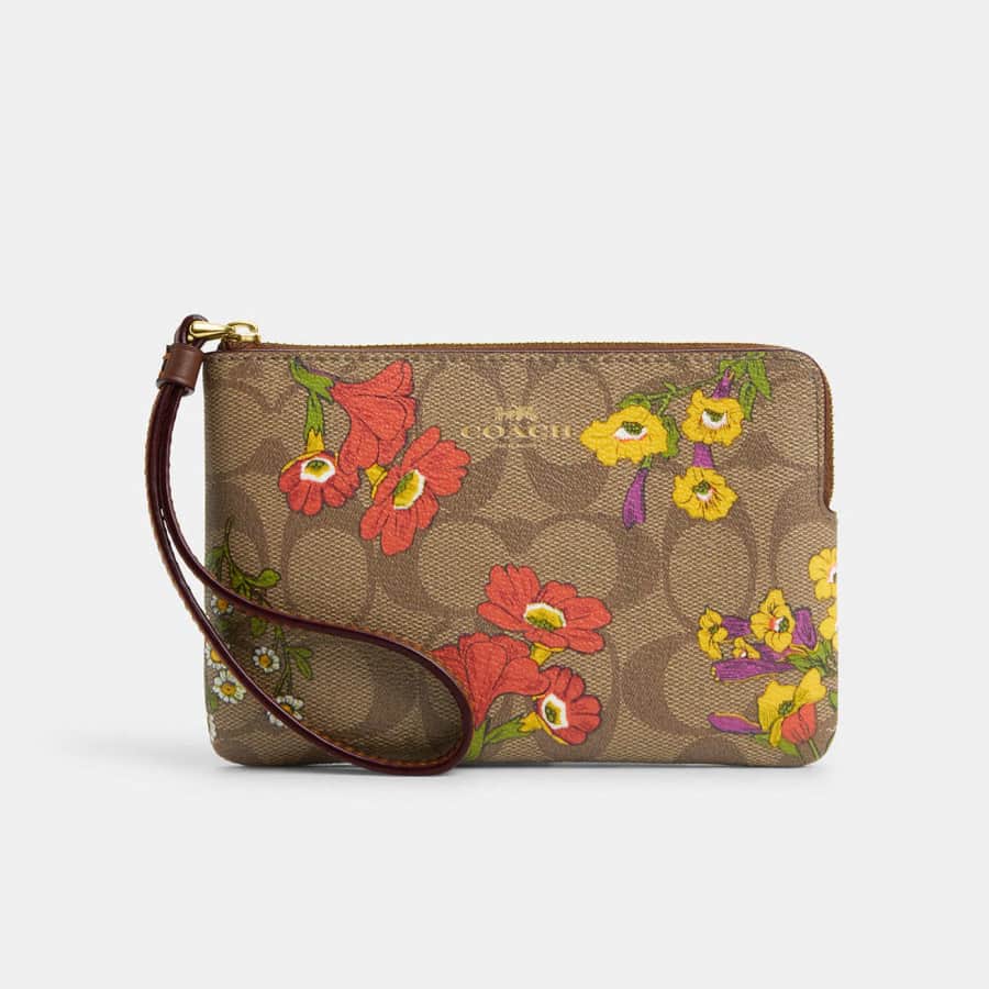 Coach Corner Zip Wristlet for $25